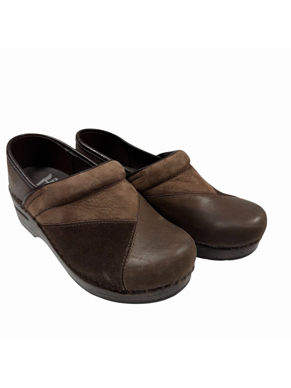 Dansko Brown Leather Patchwork Comfort Clog Shoes Women's Size 36